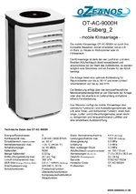 Datenblatt Klimaanlage OT-AC-9000H
