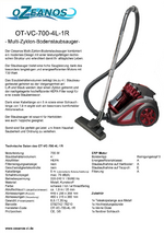 Datenblatt Staubsauger OT-VC-700-4L-1R